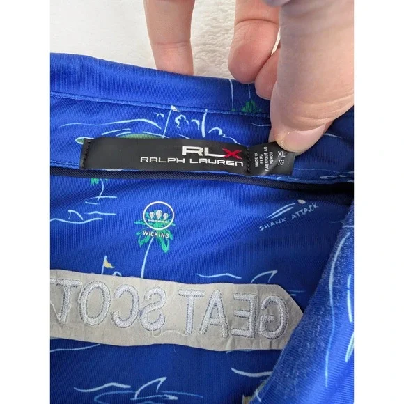 Ralph Lauren RLX Performance Polo Mens XL Shank Attack Back to the Future Golf‎ - Picture 3 of 10